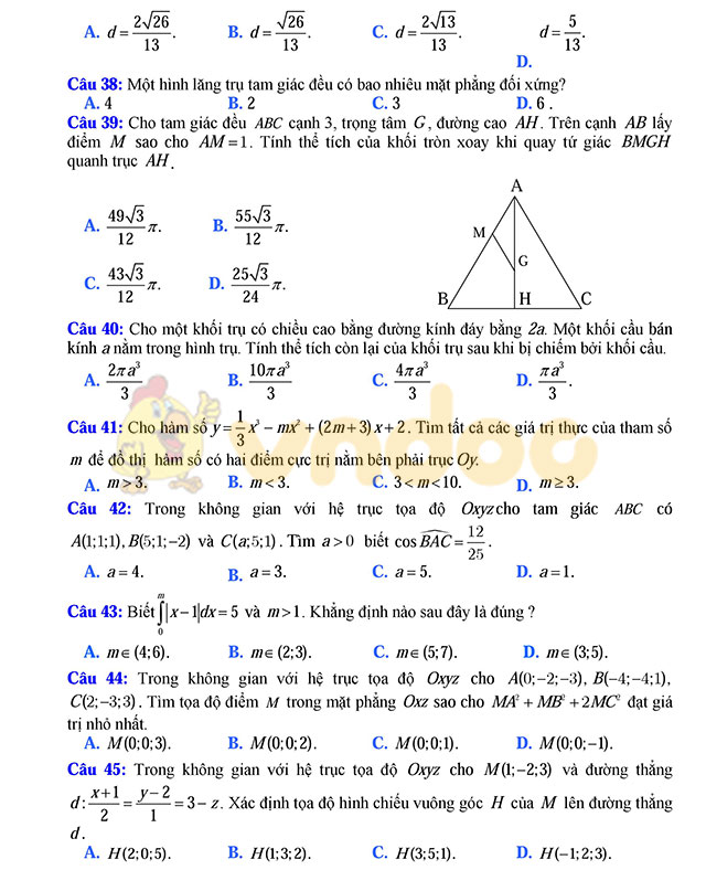 Đề thi thử THPT Quốc gia năm 2017 môn Toán 