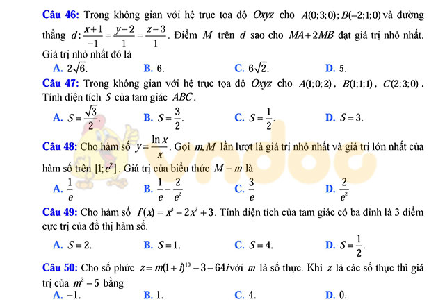 Đề thi thử THPT Quốc gia năm 2017 môn Toán 
