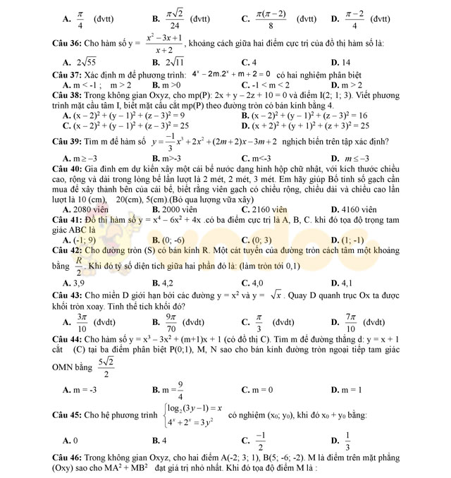 Đề thi thử THPT Quốc gia năm 2017 môn Toán