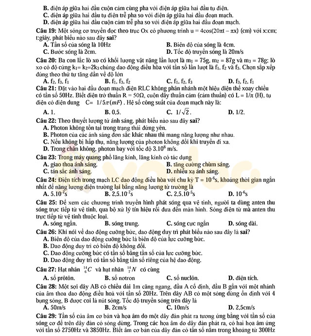 Đề thi thử THPT Quốc gia năm 2017 môn Vật lý 