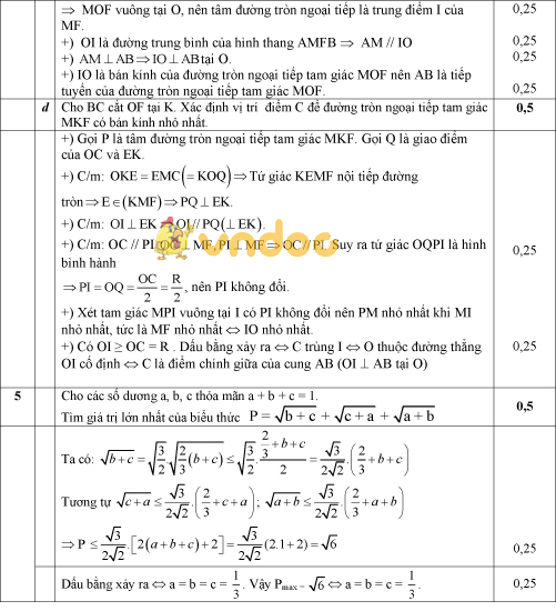 Đáp án đề thi học kì 2