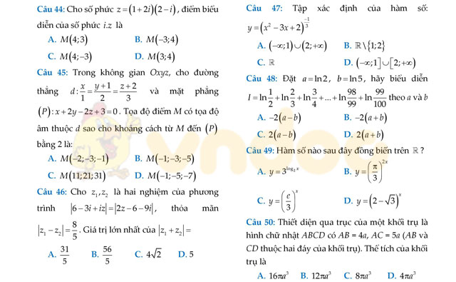 Đề thi thử THPT Quốc gia 2017 môn Toán