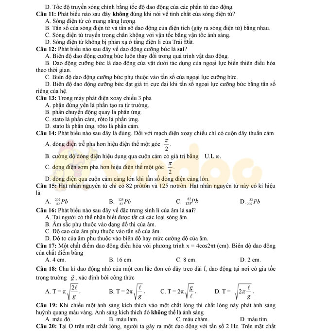Đề thi thử THPT Quốc gia năm 2017 môn Vật lý 