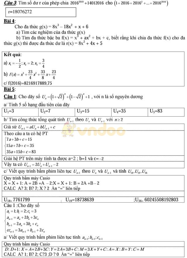 Đề thi học sinh giỏi giải toán trên máy tính cầm tay lớp 9 có đáp án