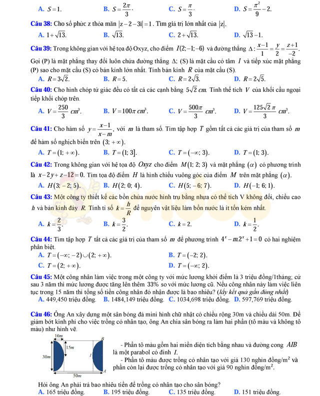 Đề thi thử THPT Quốc gia 2017 môn Toán