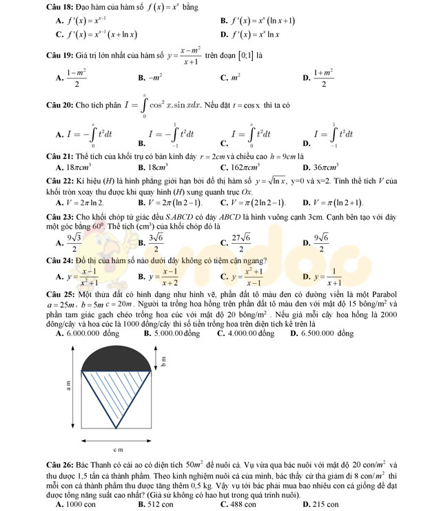 Đề thi thử THPT Quốc gia năm 2017 môn Toán