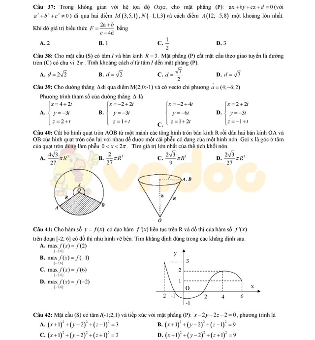 Đề thi thử THPT Quốc gia năm 2017 môn Toán