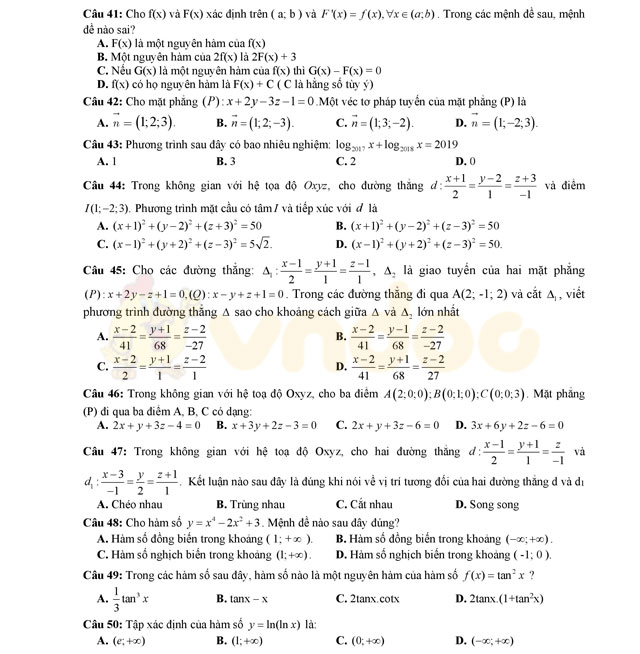 Đề thi thử THPT Quốc gia 2017 môn Toán Đề thi thử THPT Quốc gia 2017 môn Toán