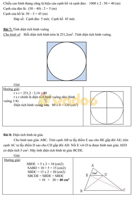 Bài tập hình học nâng cao lớp 5