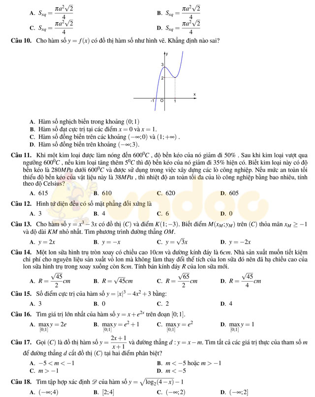 Đề thi thử THPT Quốc gia năm 2017 môn Toán
