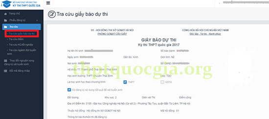 Hướng dẫn tra cứu giấy báo dự thi Hướng dẫn tra cứu giấy báo dự thi