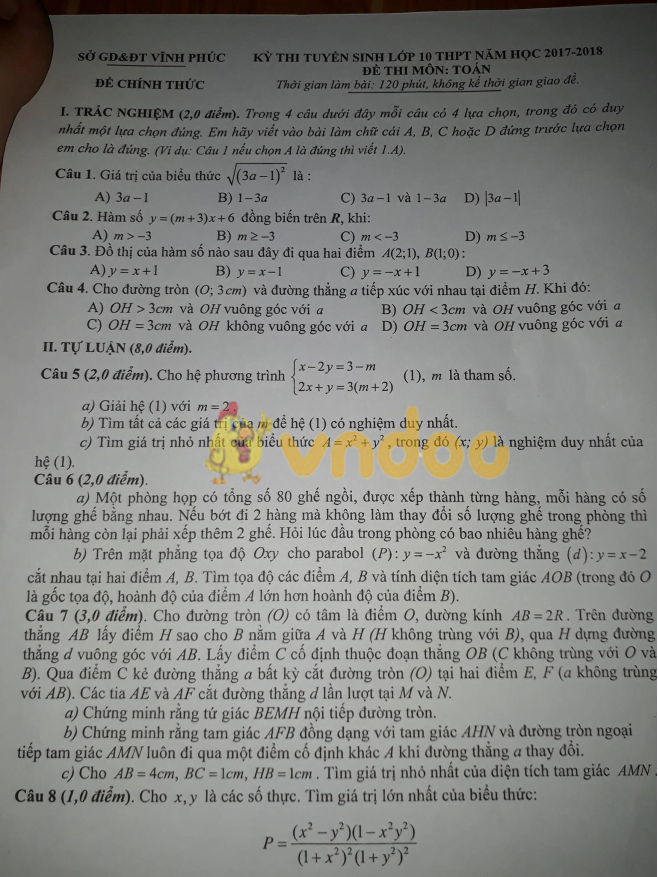 Đề thi tuyển sinh vào lớp 10 Đề thi tuyển sinh vào lớp 10