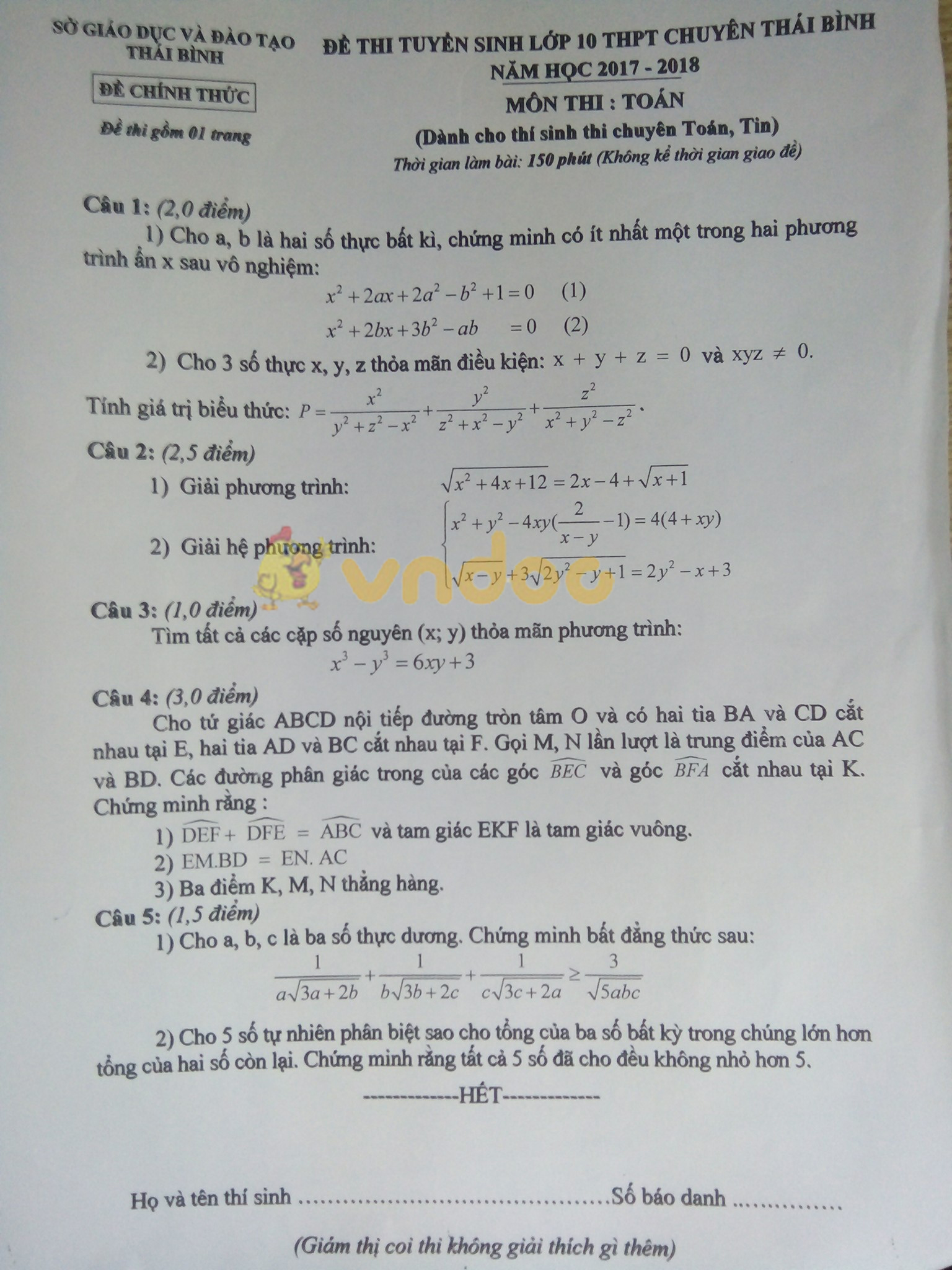 Đề thi tuyển sinh vào lớp 10 THPT môn Toán Đề thi tuyển sinh vào lớp 10 THPT môn Toán