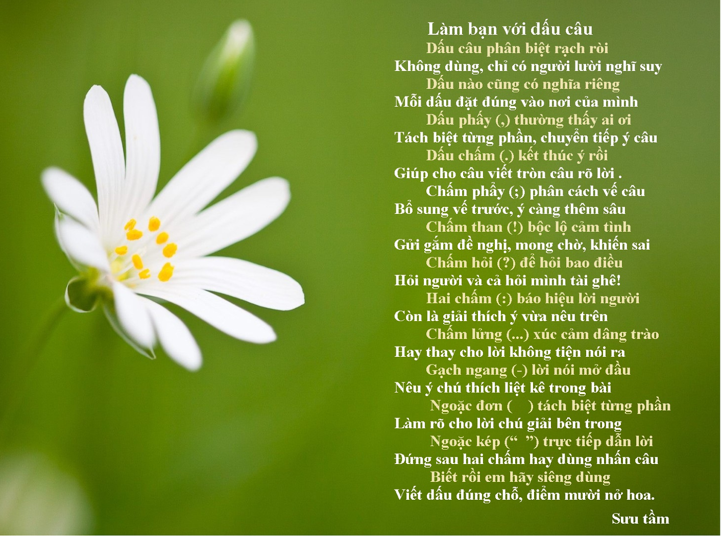 Bài thơ ngắn giúp học sinh tiểu học nắm vững chức năng của dấu câu Bài thơ ngắn giúp học sinh tiểu học nắm vững chức năng của dấu câu