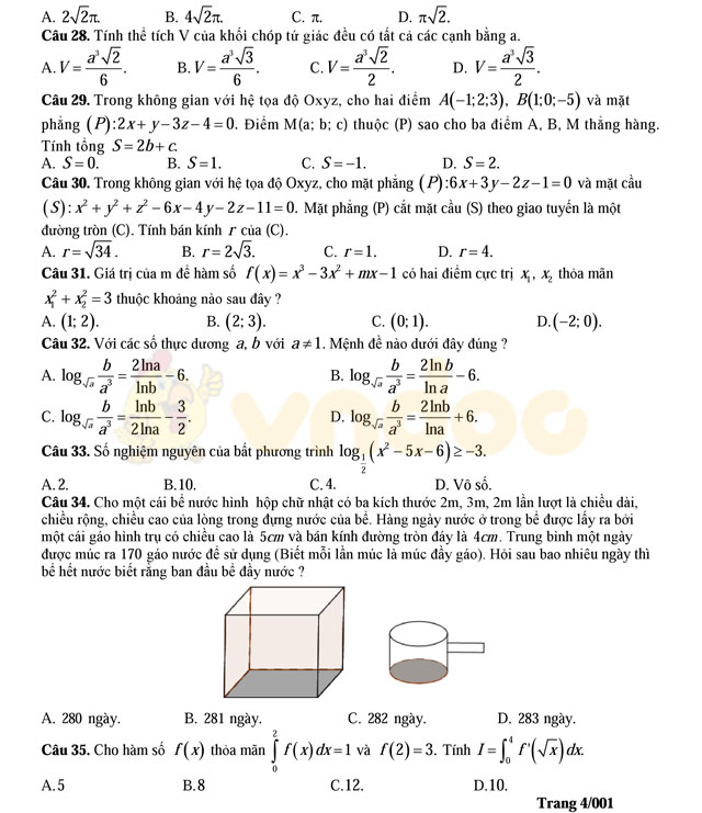 Đề thi thử THPT Quốc gia năm 2017 môn Toán
