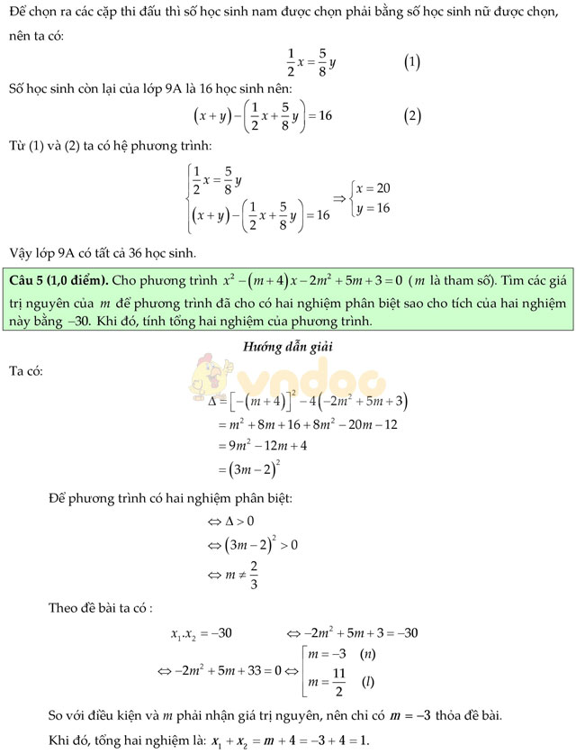 Đề thi vào lớp 10 môn Toán Sở GD&ĐT Cần Thơ năm học 2017 - 2018 Đề thi vào lớp 10 môn Toán có đáp án