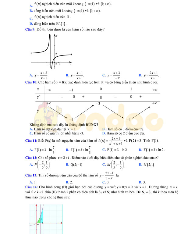 Đề thi thử THPT Quốc gia năm 2017 môn Toán
