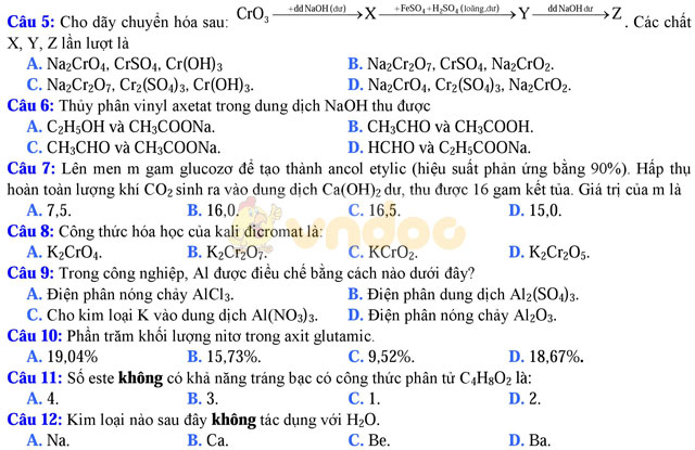 Đề thi thử THPT Quốc gia năm 2017 môn Hóa học có đáp án