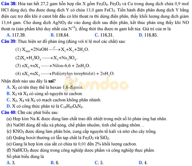 Đề thi thử THPT Quốc gia năm 2017 môn Hóa học có đáp án