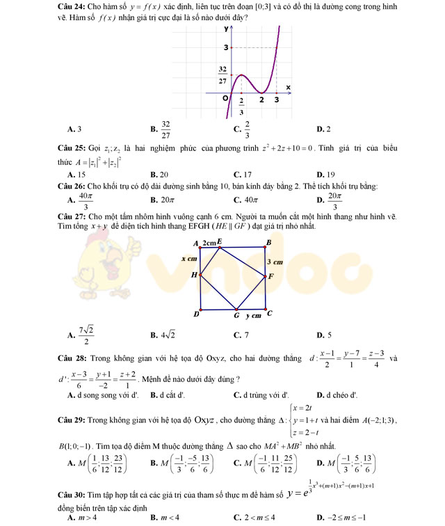 Đề thi thử THPT Quốc gia năm 2017 môn Toán 