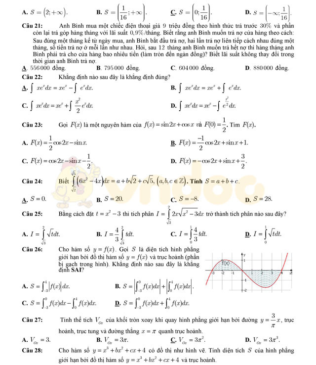 Đề thi thử THPT Quốc gia năm 2017 môn Toán