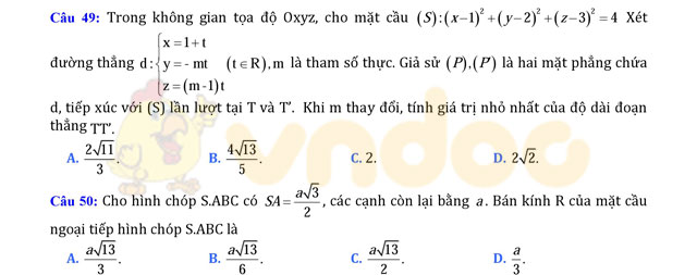 Đề thi thử THPT Quốc gia năm 2017 môn Toán