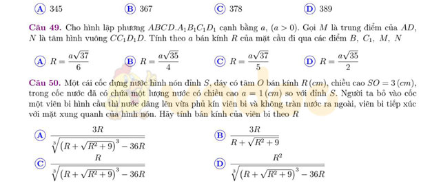 Đề thi thử THPT Quốc gia năm 2017 môn Toán
