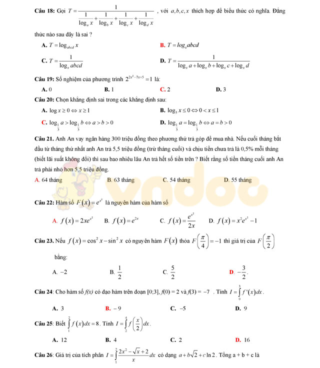 Đề thi thử THPT Quốc gia năm 2017 môn Toán