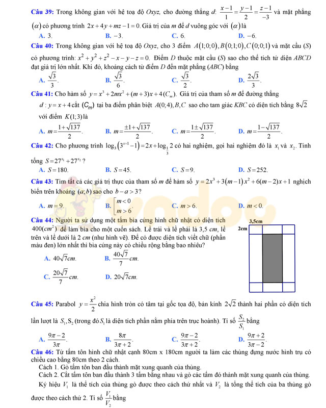 Đề thi thử THPT Quốc gia năm 2017 môn Toán Đề thi thử THPT Quốc gia năm 2017 môn Toán