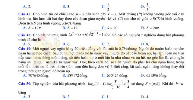 Đề thi thử THPT Quốc gia năm 2017 môn Toán Đề thi thử THPT Quốc gia năm 2017 môn Toán