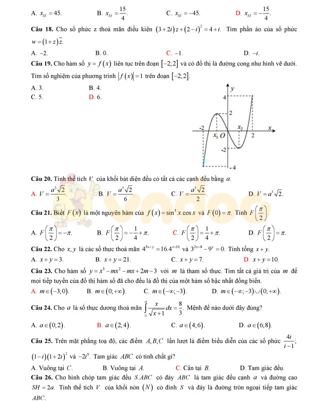 Đề thi thử THPT Quốc gia năm 2017 môn Toán 