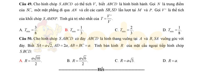 Đề thi thử THPT Quốc gia năm 2017 môn Toán 