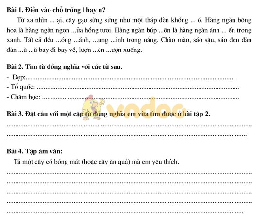 Bài tập cuối tuần lớp 5