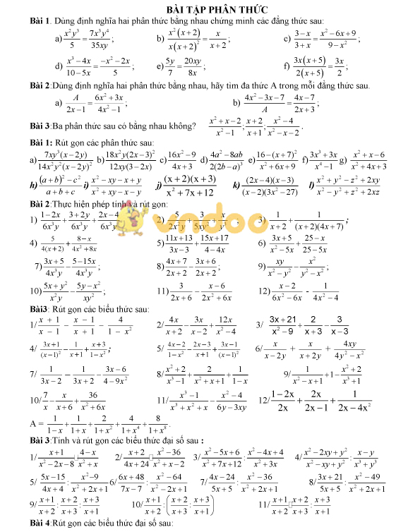 Tài liệu môn Toán lớp 8