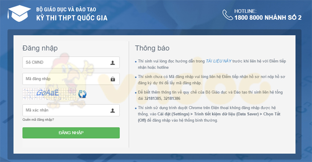 Cách tra cứu điểm thi THPT Quốc gia năm 2017