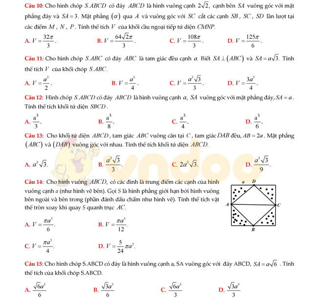 Thể tích trong không gian