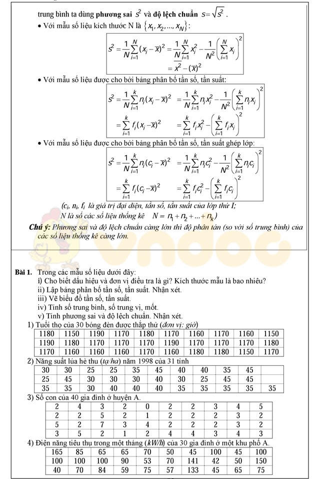 Lý thuyết và bài tập thống kê