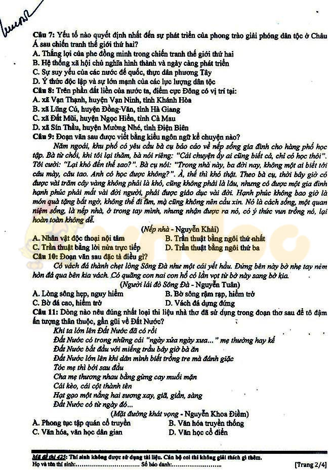 Đề thi năng khiếu Học viện Báo chí và Tuyên truyền năm 2017