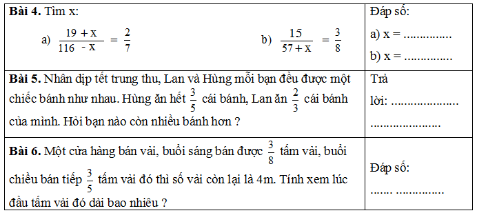 Bài tập cuối tuần môn Toán lớp 5