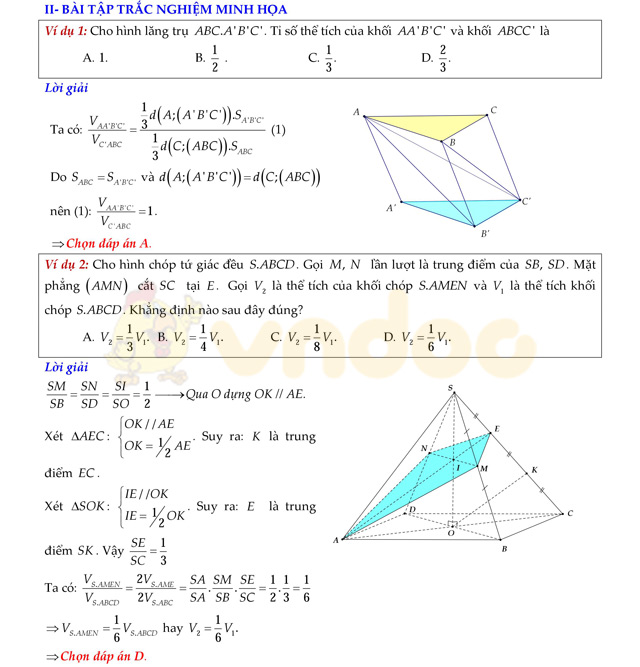 Bài tập tỷ số thể tích khối đa diện