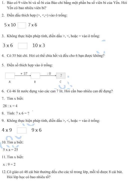 Bài tập Toán lớp 3