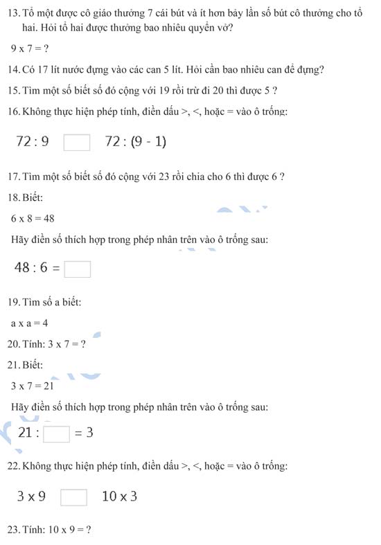 Bài tập Toán lớp 3