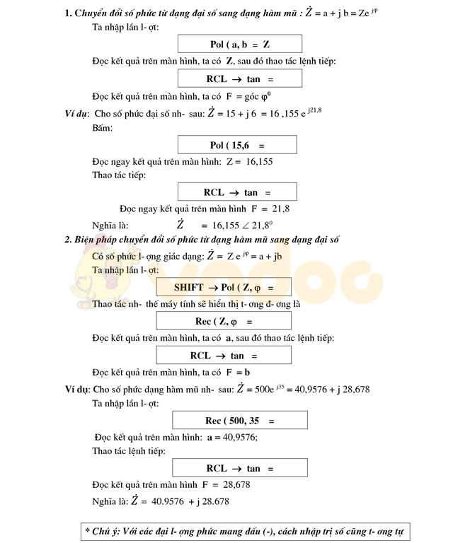 Cách sử dụng số phức bằng máy tính cầm tay Casio