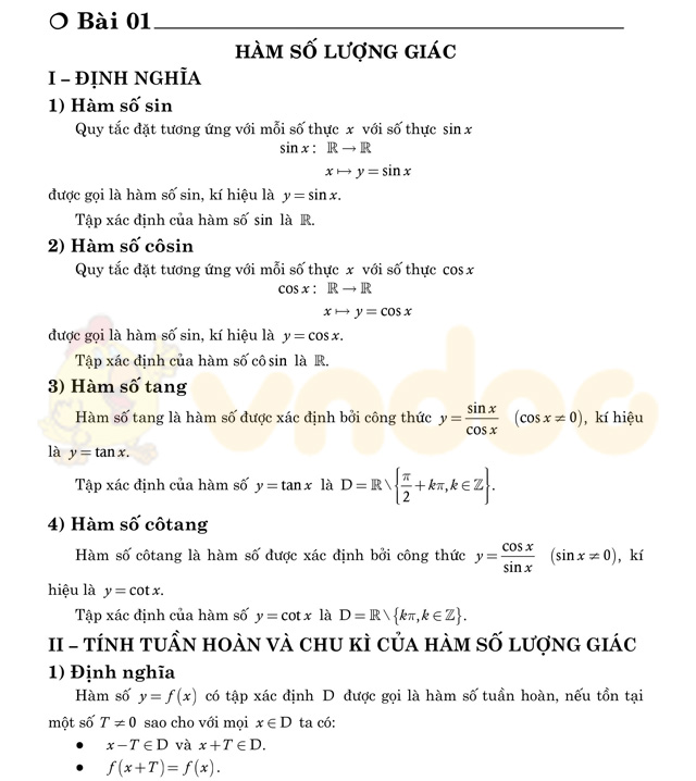Chuyên đề hàm số lượng giác và phương trình lượng giác