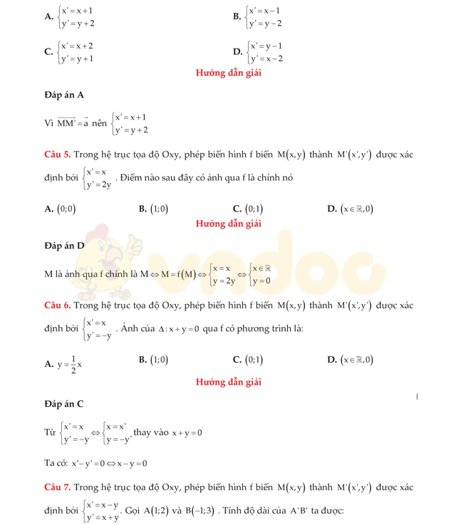 Lý thuyết và bài tập phép dời hình và phép đồng dạng trong mặt phẳng
