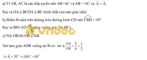 Lý thuyết về tính chất của hai tiếp tuyến cắt nhau