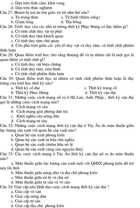 Tổng hợp câu hỏi trắc nghiệm Mác - LêNin 1
