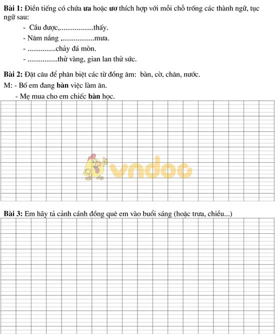 Bài tập cuối tuần cho HSY lớp 5