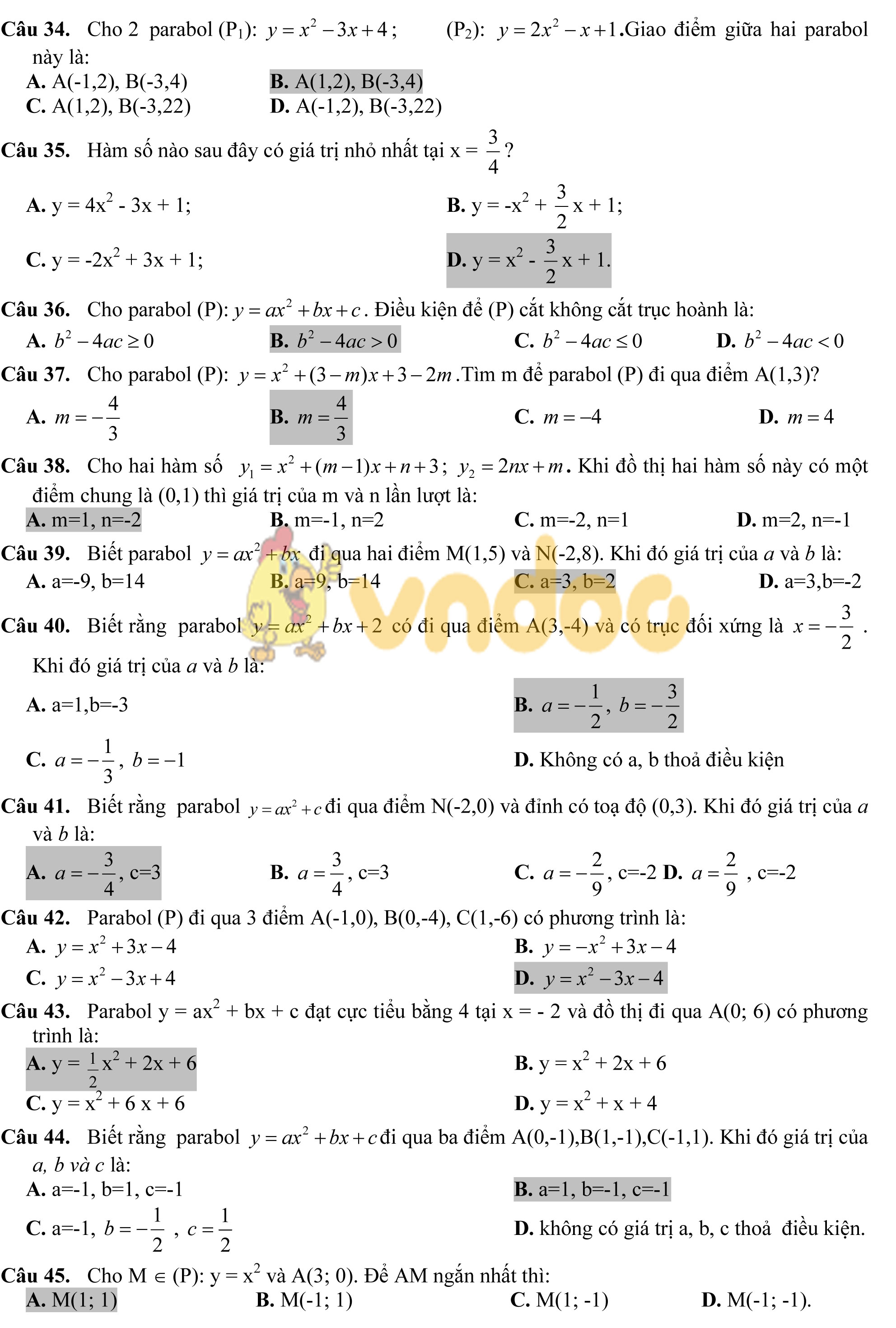 Bài tập Đại số lớp 10