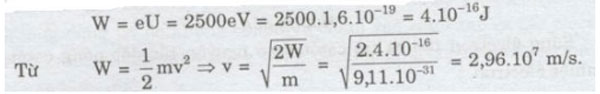 Giải bài tập Vật lý lớp 11: Dòng điện trong chân không